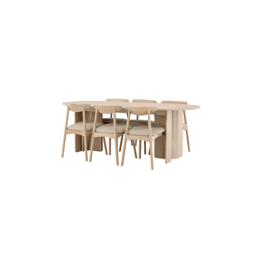 Matgrupp Venture Home Tyresö Matbord 220x100 cm med 6st Ven Matstolar