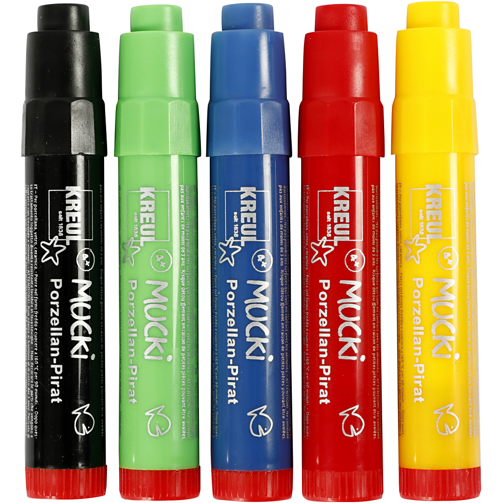 Glas Creativ Company Och Porslinstusch Mucki Spets 2-5 mm Mixade Färger 5 St/1 Förp