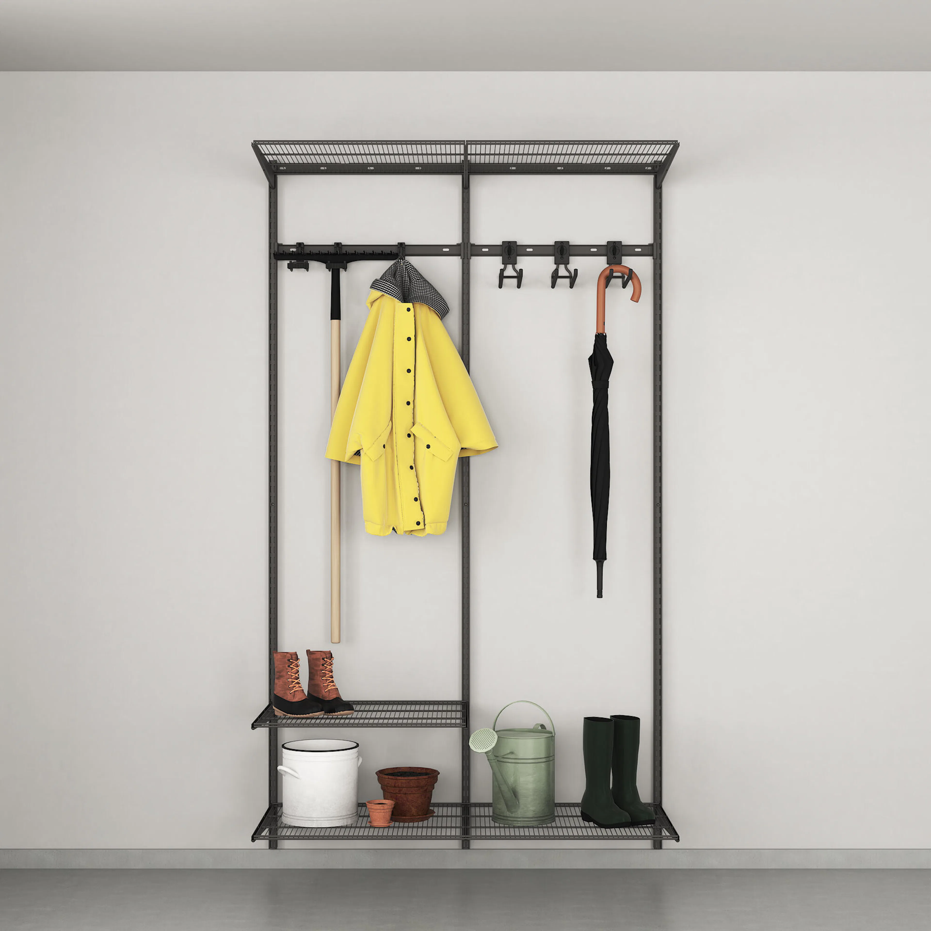 Trädgårdsförvaring Elfa Ready Solution 3 Garage+ B: 1248 mm med Täcklist
