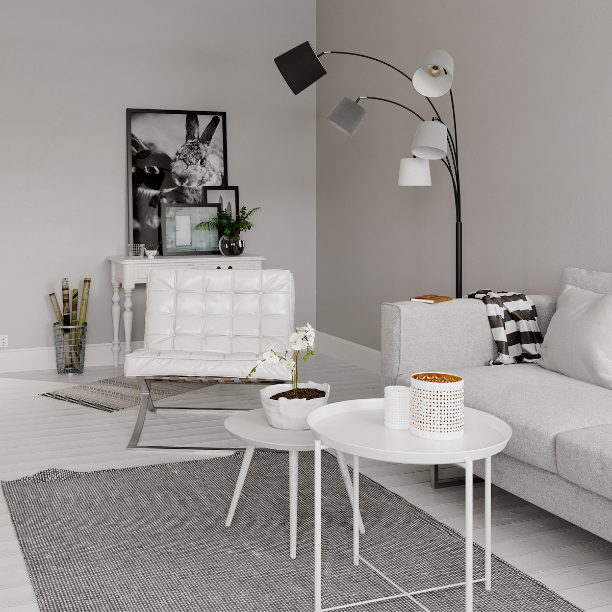 Golvlampa By Rydéns Foggy 5L H200 cm