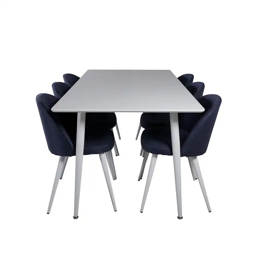 Matgrupp Venture Home Polar med 6 Velvet stolar