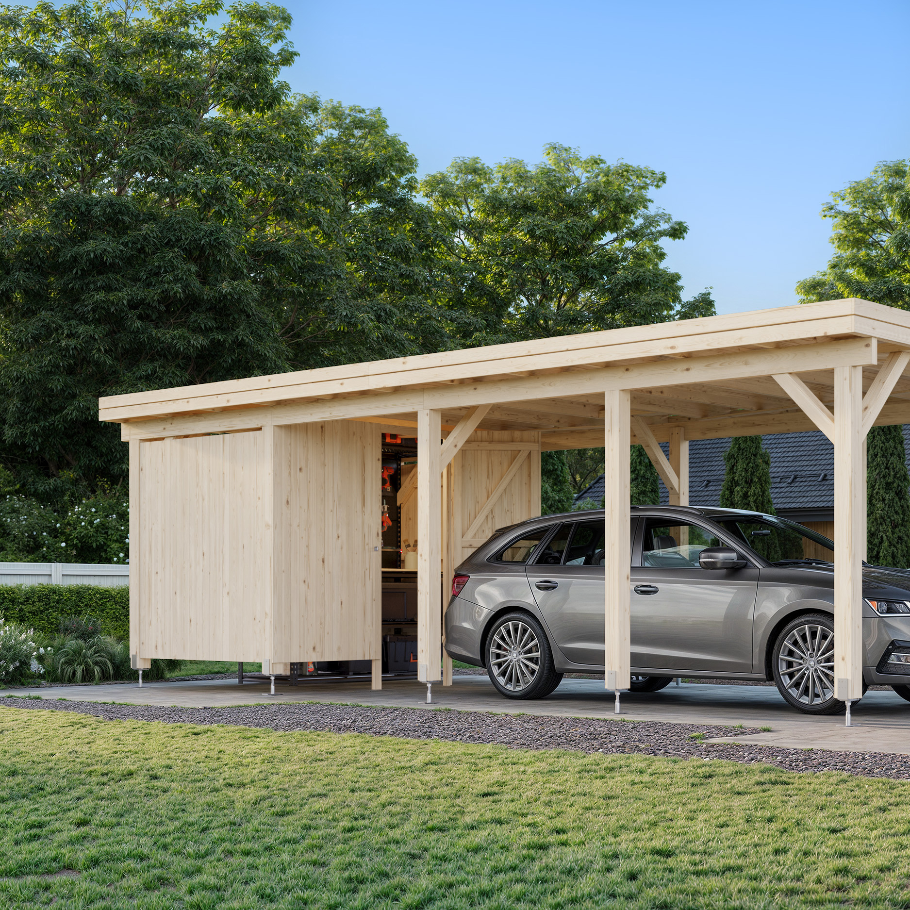 Carport Palmako Karl 23,1 m2 med Förråd