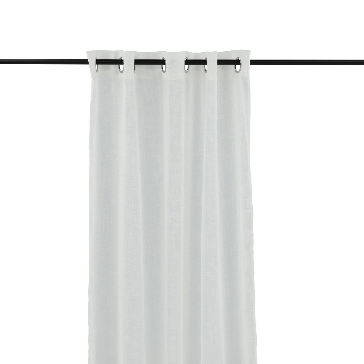Kaya Curtain Polyester/fake linen - White - 140*290 - Eyelet Vit, Längd: 290 cm