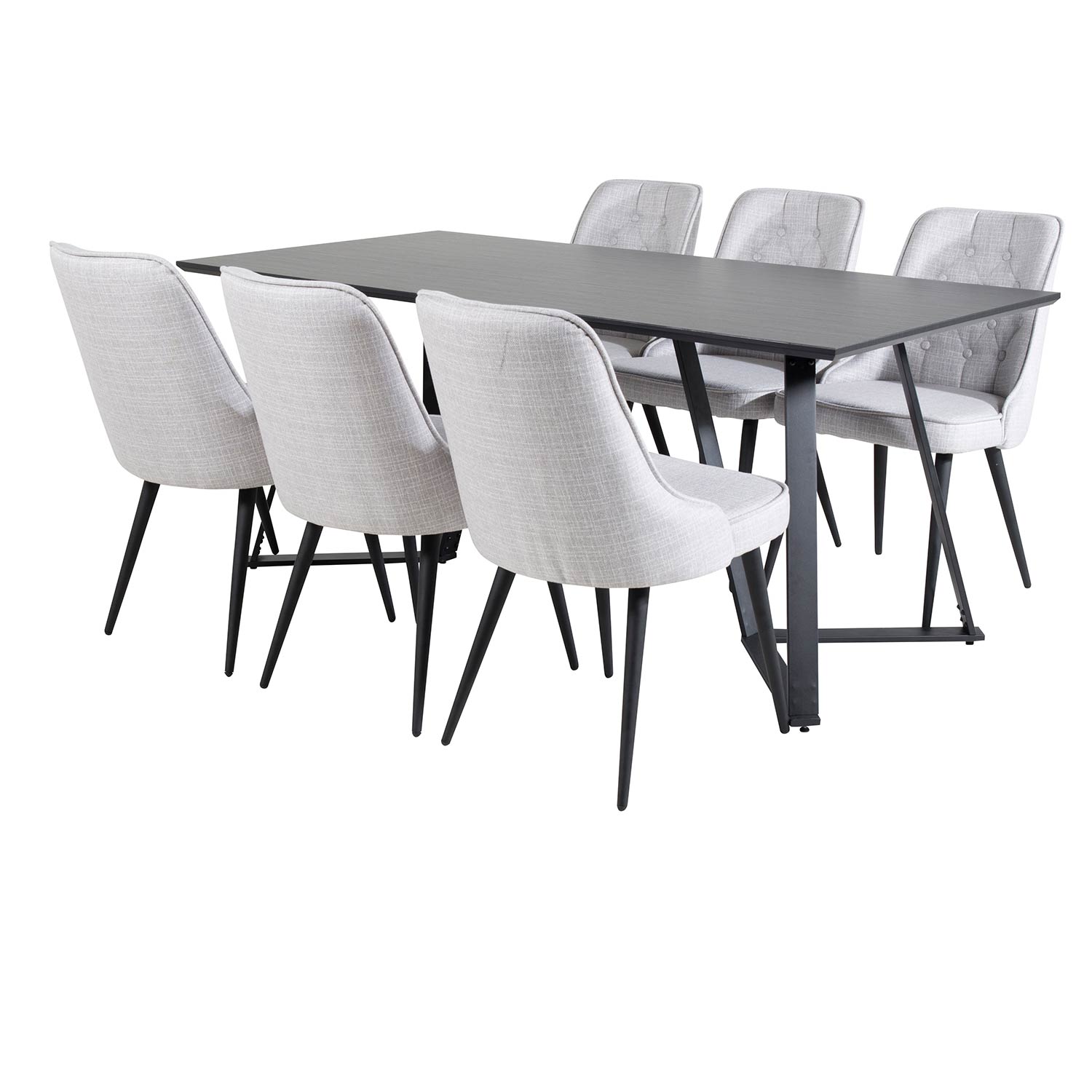 Matgrupp Venture Home Madde med 6 Vera Stolar Polyestertyg