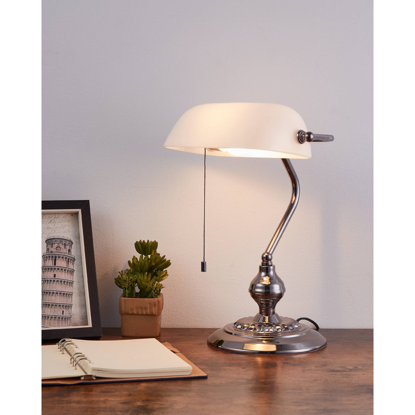 Bordslampa Eglo Banker Nickel Vit