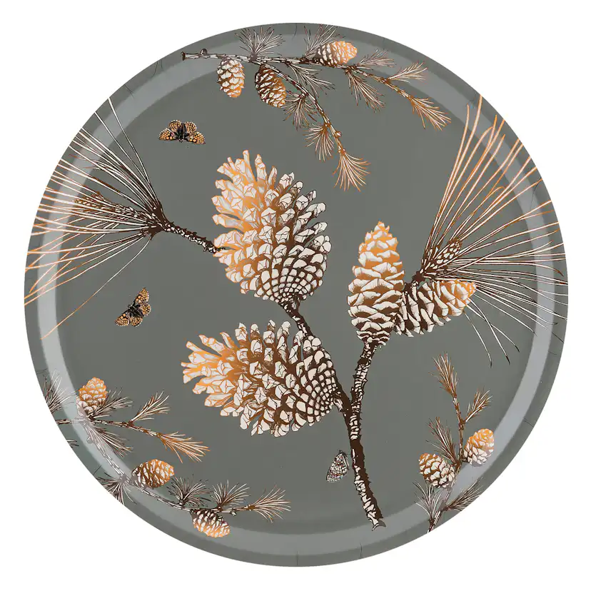 Åry Trays Pine cone "Mossgrå", Bricka - Ø38cm Grön