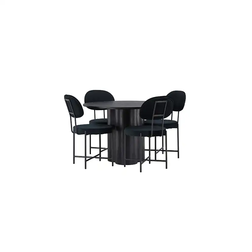Matgrupp Venture Home Olivia Ø110 cm med 4 st Stella stolar