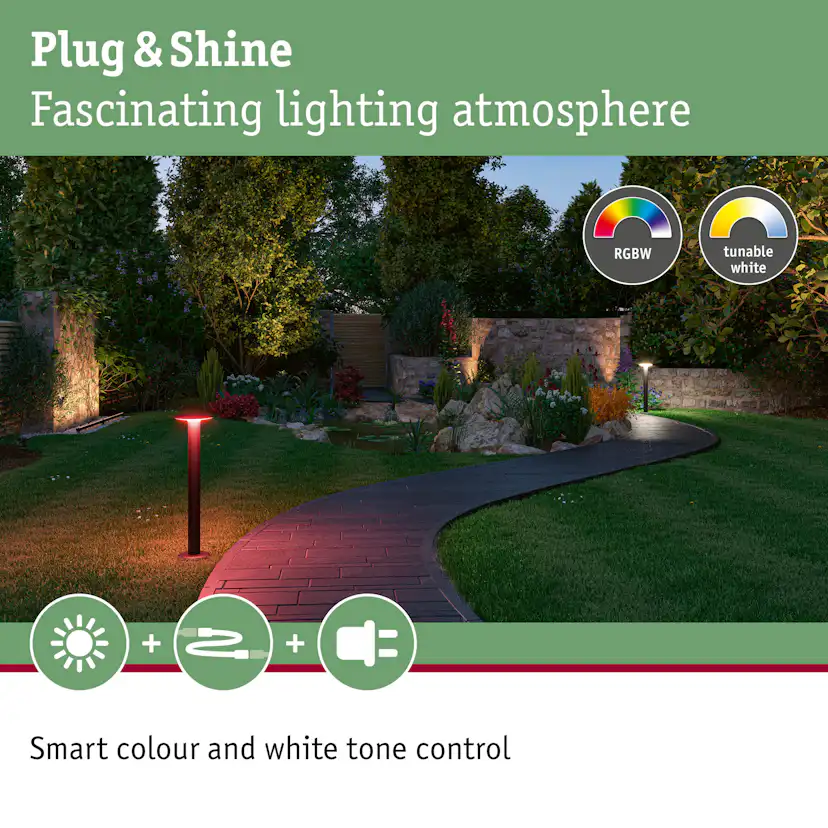 Pollare LED Paulmann Plate Plug & Shine IP44 24V Ljus: RGBW+