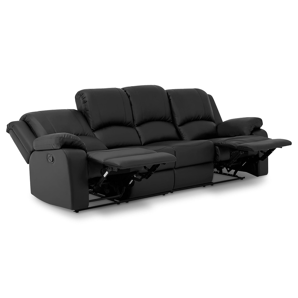 Norbo Reclinersoffa 4-sits Konstläder Svart