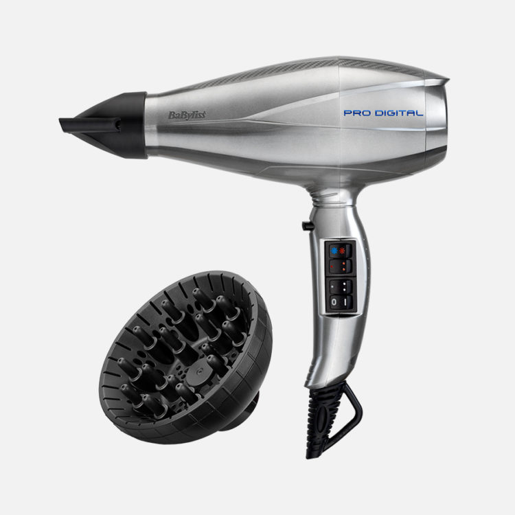 Hårfön BaByliss Pro Digital 6000E Hårtork med Diffuser & 2 Fönmunstycken