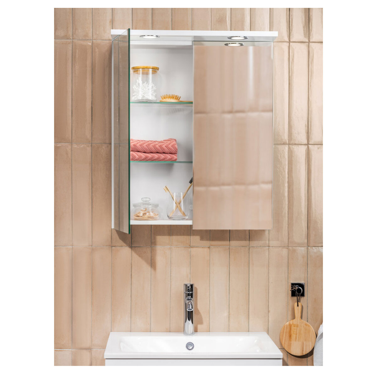 BELYSNINGSRAMP ARIELLA AQUA 2 LAMPOR VIT MATT Mattvit