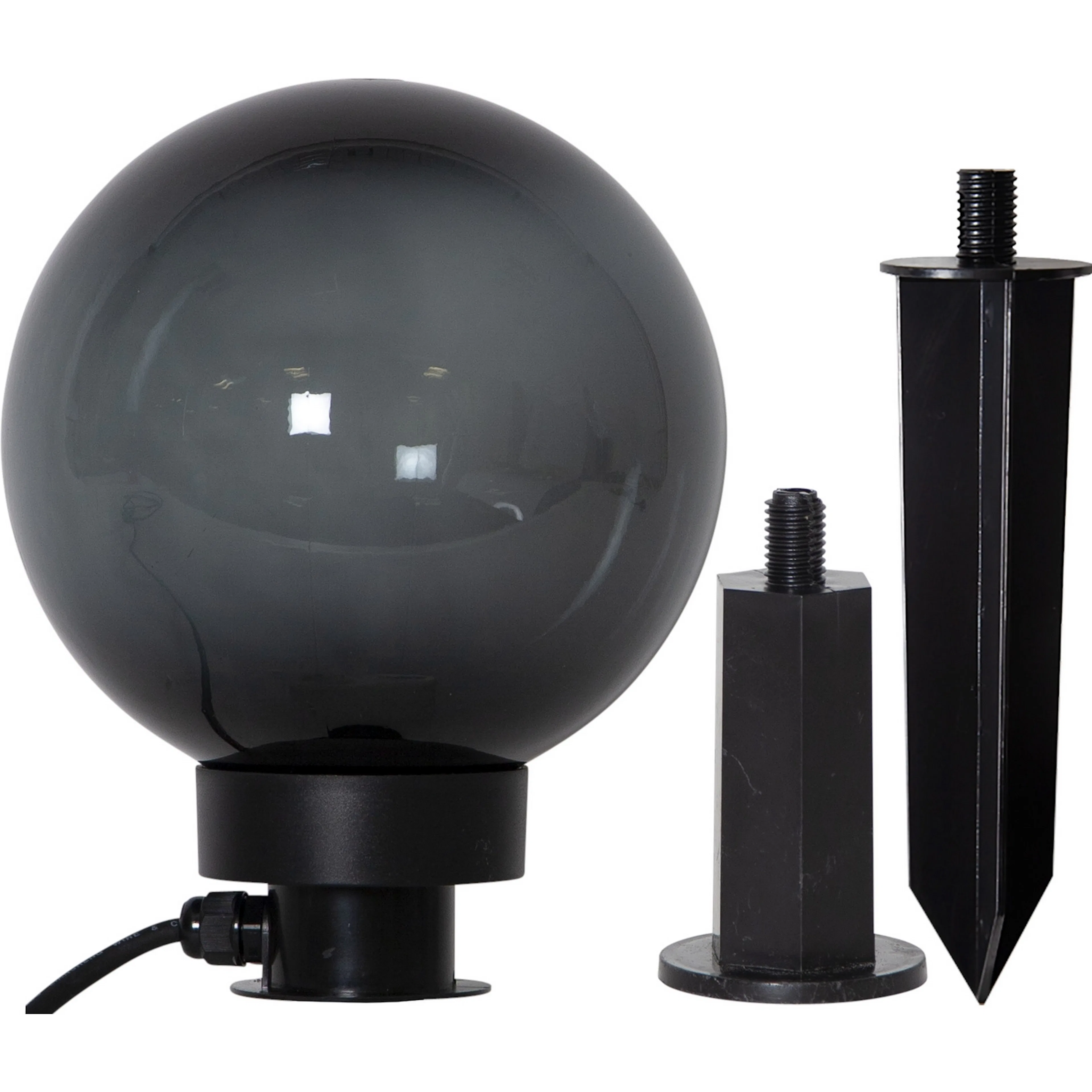 Garden Light 30x30x61cm, black transparent ball, 230V Höjd: 340 mm