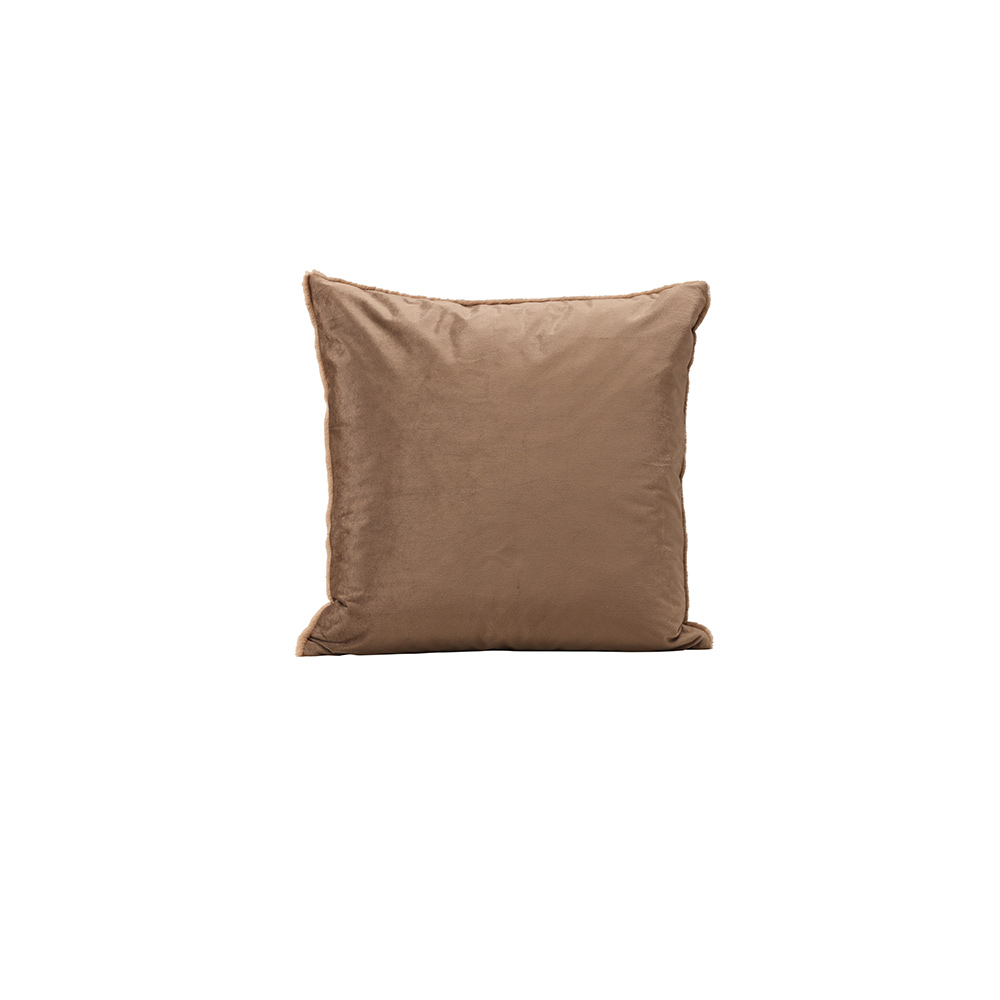 Thea Cushion Cover Rabbit fur/Poly Velvet - Brown Brun