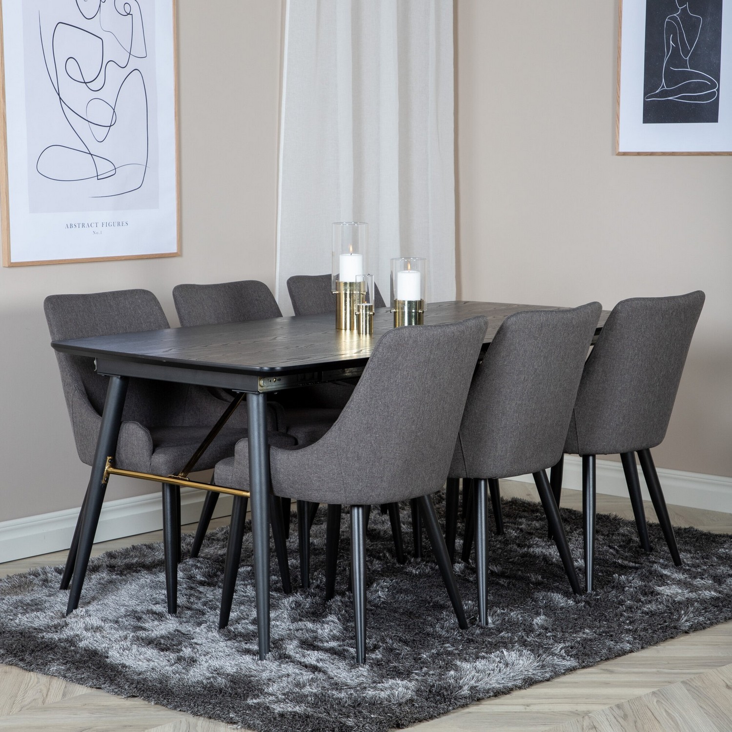 Matgrupp Venture Home Guld med 6 Plake Stolar