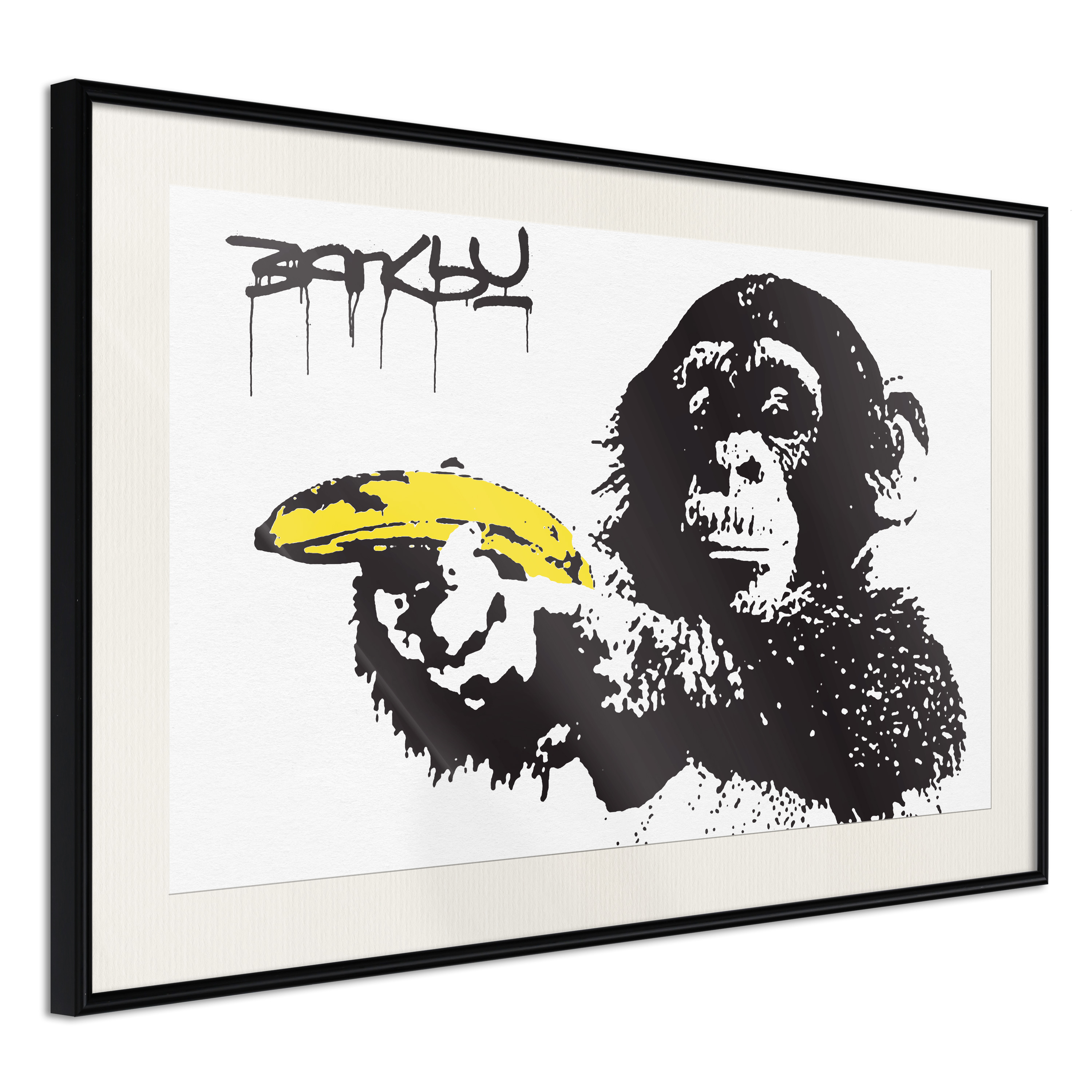 Affisch - Banana Gun [Poster] 60x40 Svart ram med passepartout, 60x40 cm