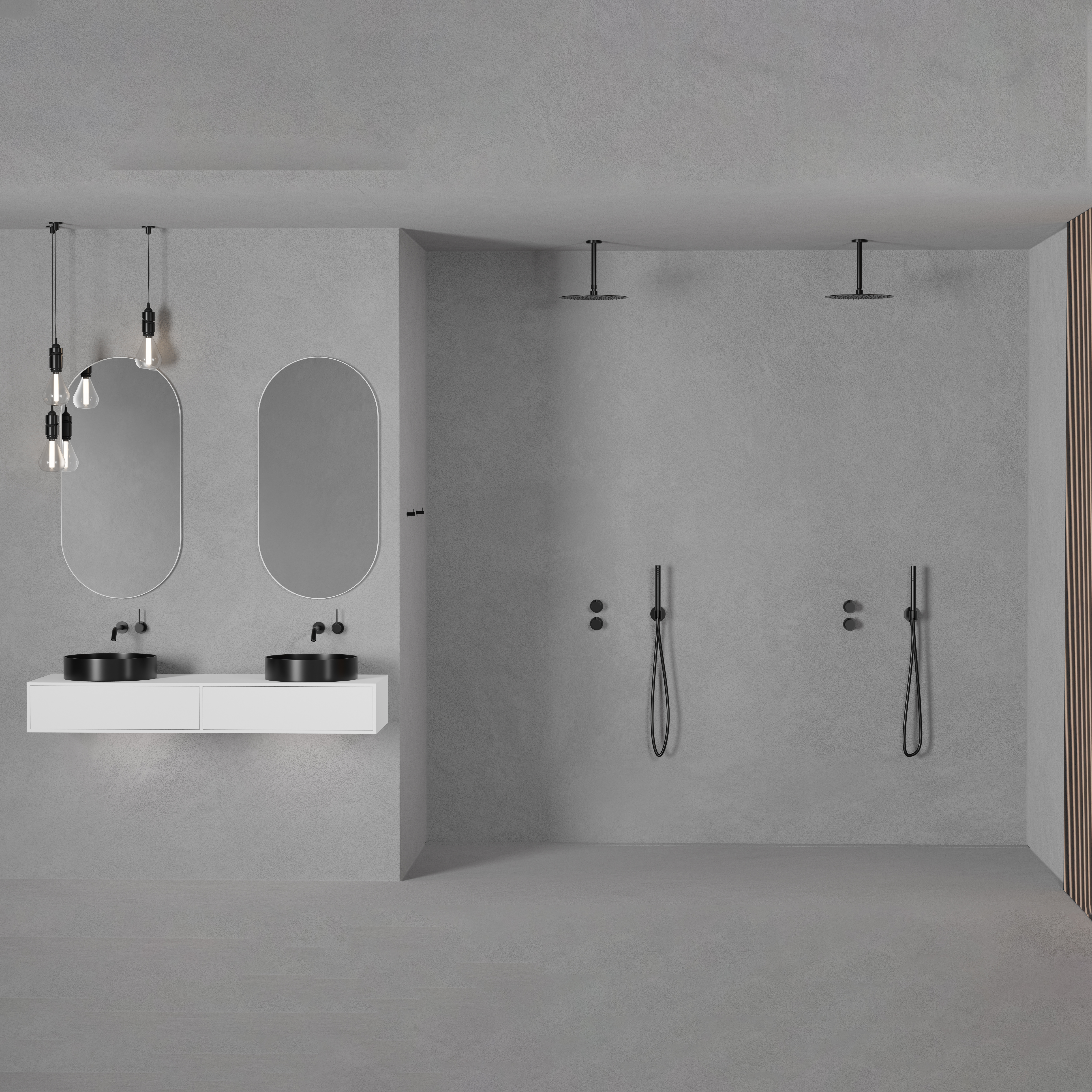 Takduschset Scandtap Steel Harmonized 2Z för Inbyggnad Shadow Shadow/Svart