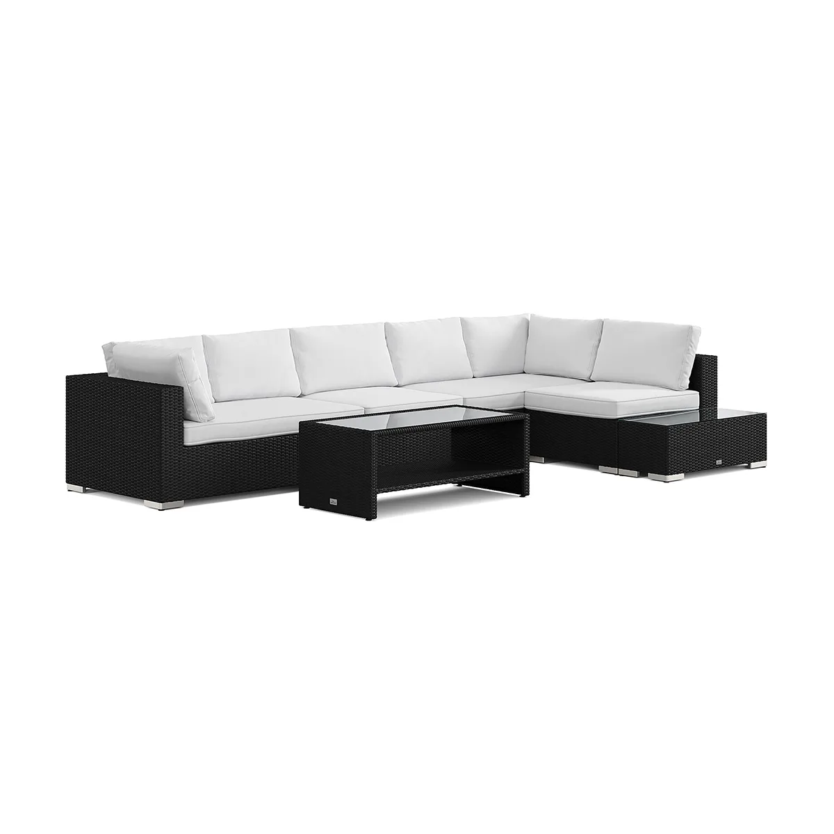 Loungegrupp Comfort Garden Bahamas utesoffa 6-sits vändbar schäslong med avslut och bord med hylla