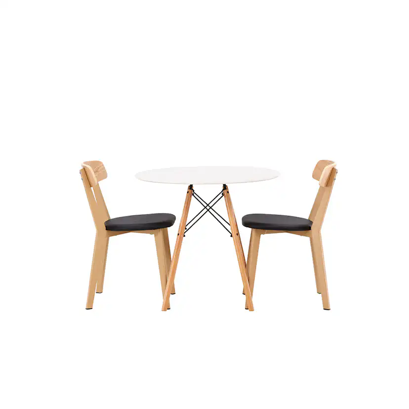 Matgrupp Venture Home Danburi Ø 60 cm med 2 Sanjos Stolar