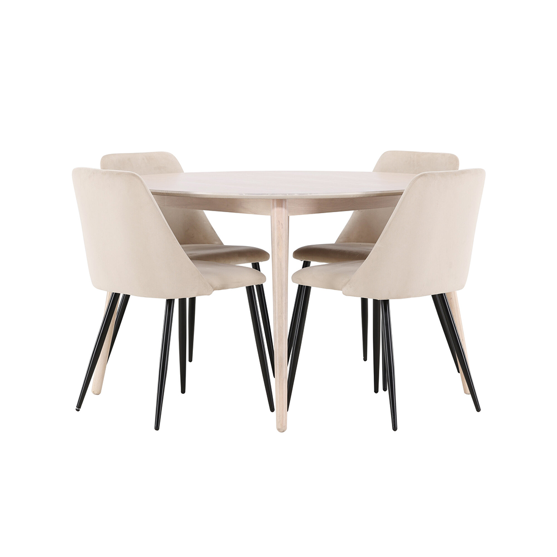 Matgrupp Venture Home Flora Ø120 cm med 4st Night Matstolar