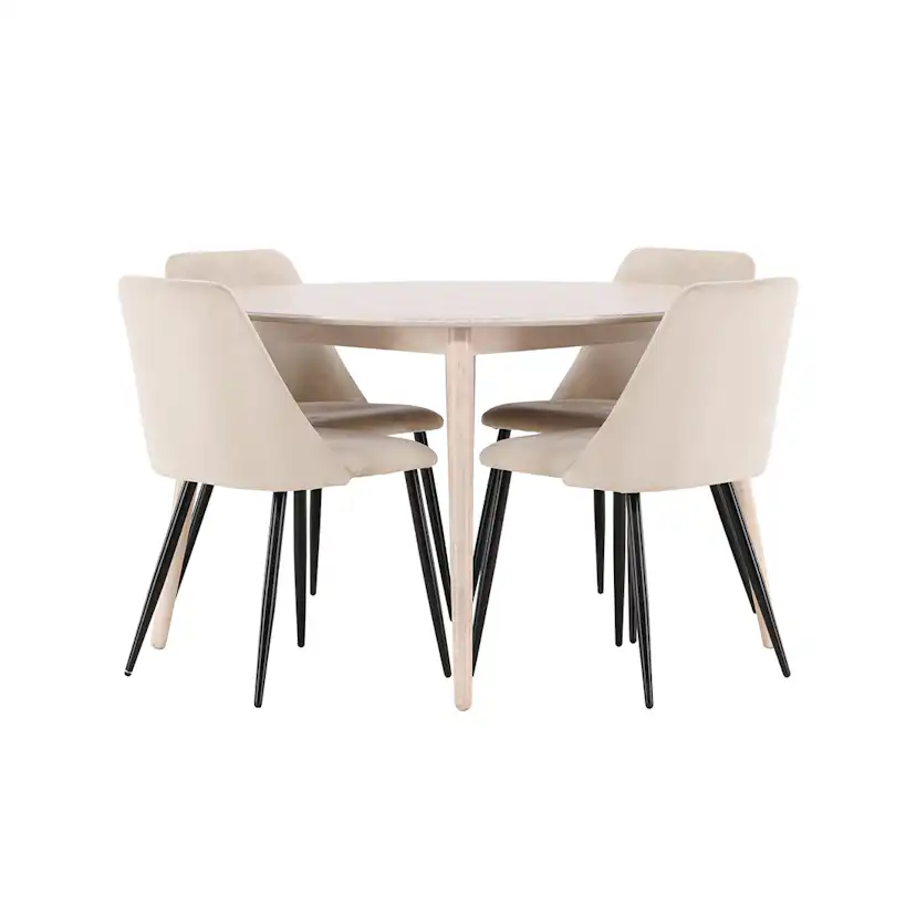 Matgrupp Venture Home Flora Ø120 cm med 4st Night Matstolar