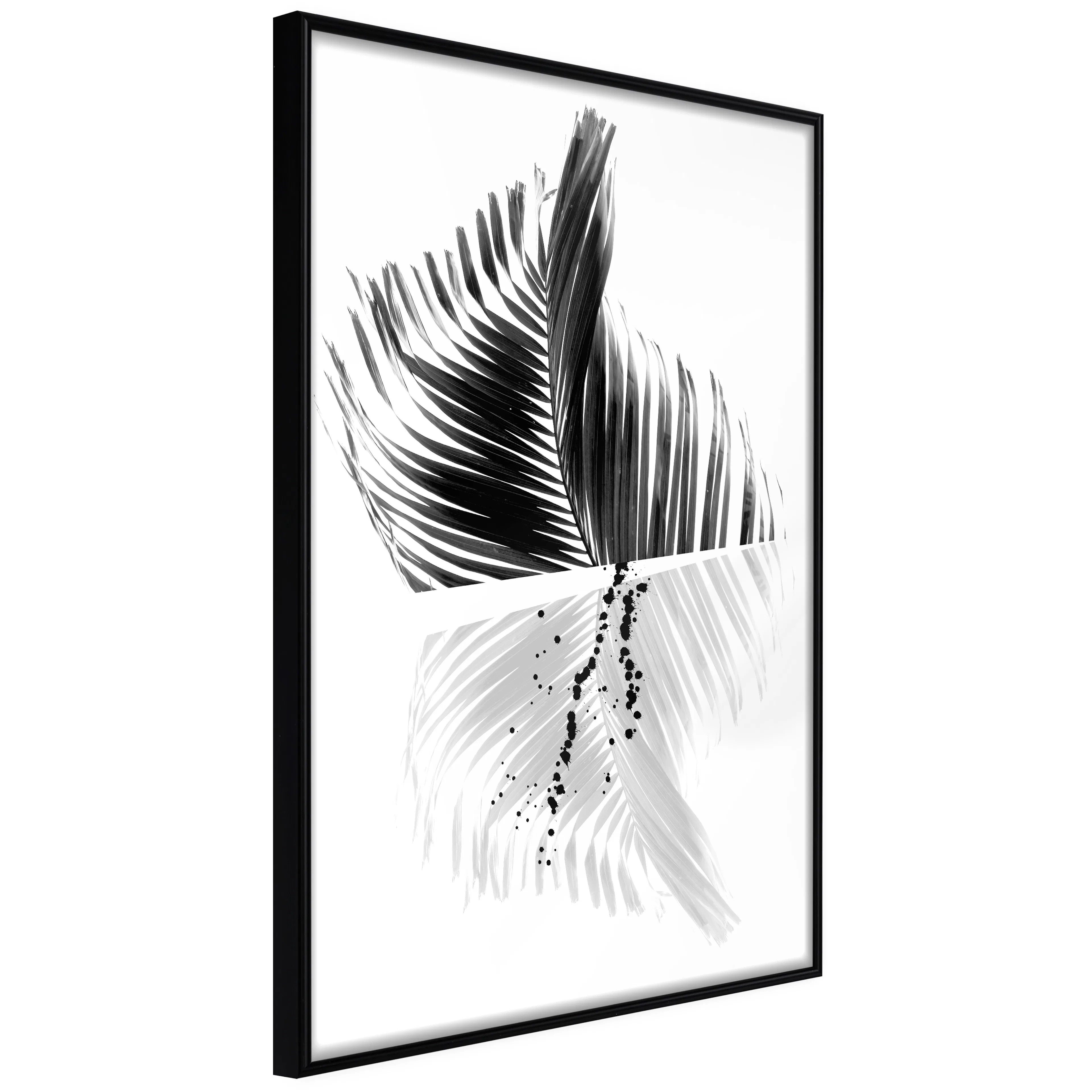 Affisch - Black And White Palm [Poster] 20x30 Svart ram, 20x30 cm