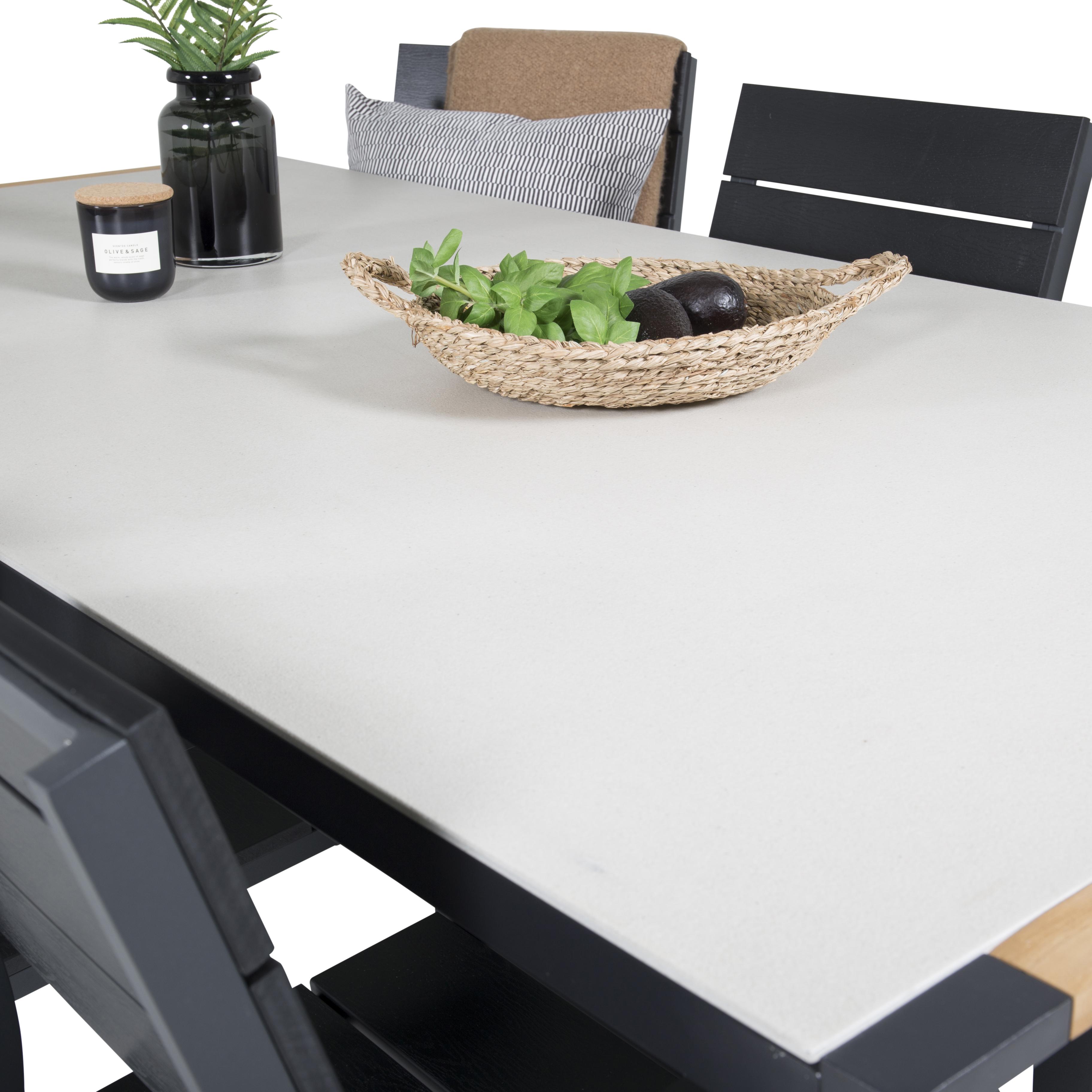Matgrupp Utomhus Venture Home Tilly 200 med 6 Lova Trädgårdsstolar