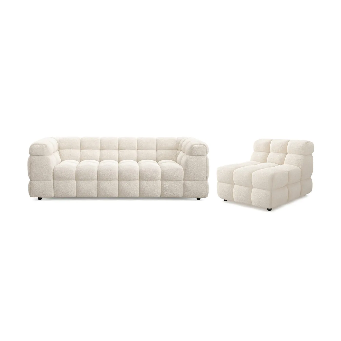 Soffgrupp Andrarum Elise Bubblig 3-sits Soffa + Fåtölj Beigex
