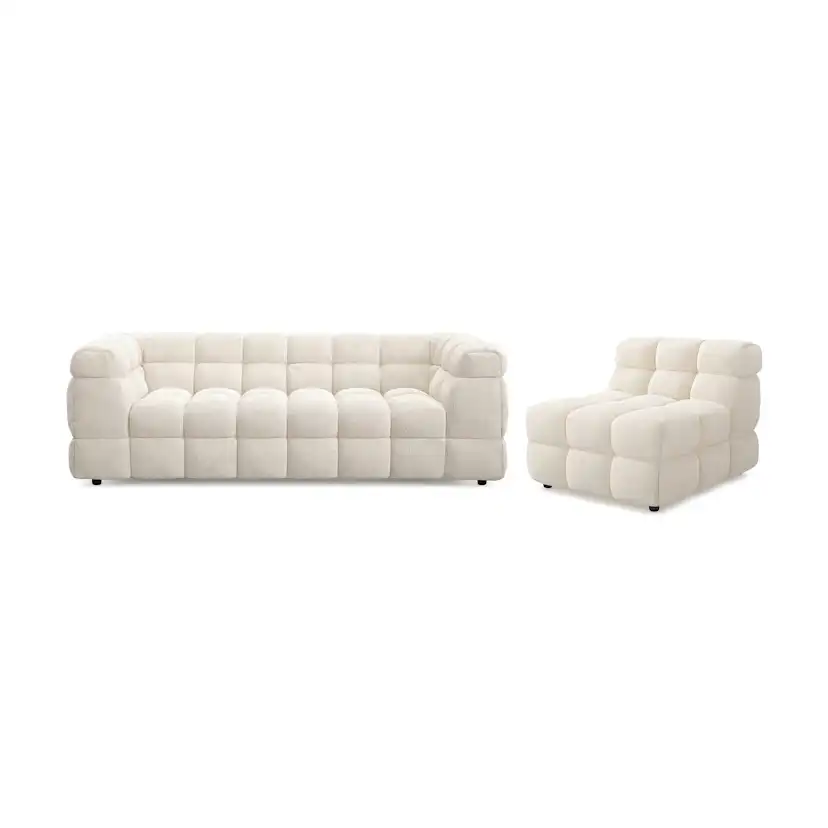 Soffgrupp Andrarum Elise Bubblig 3-sits Soffa + Fåtölj Beigex