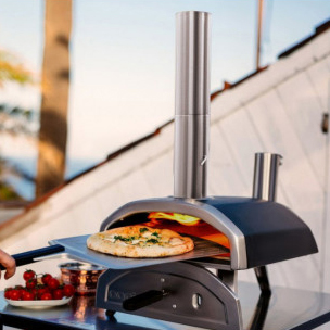 Pizzaugn Ooni Fyra Vedeldad för Utebruk Svart/Rostfri