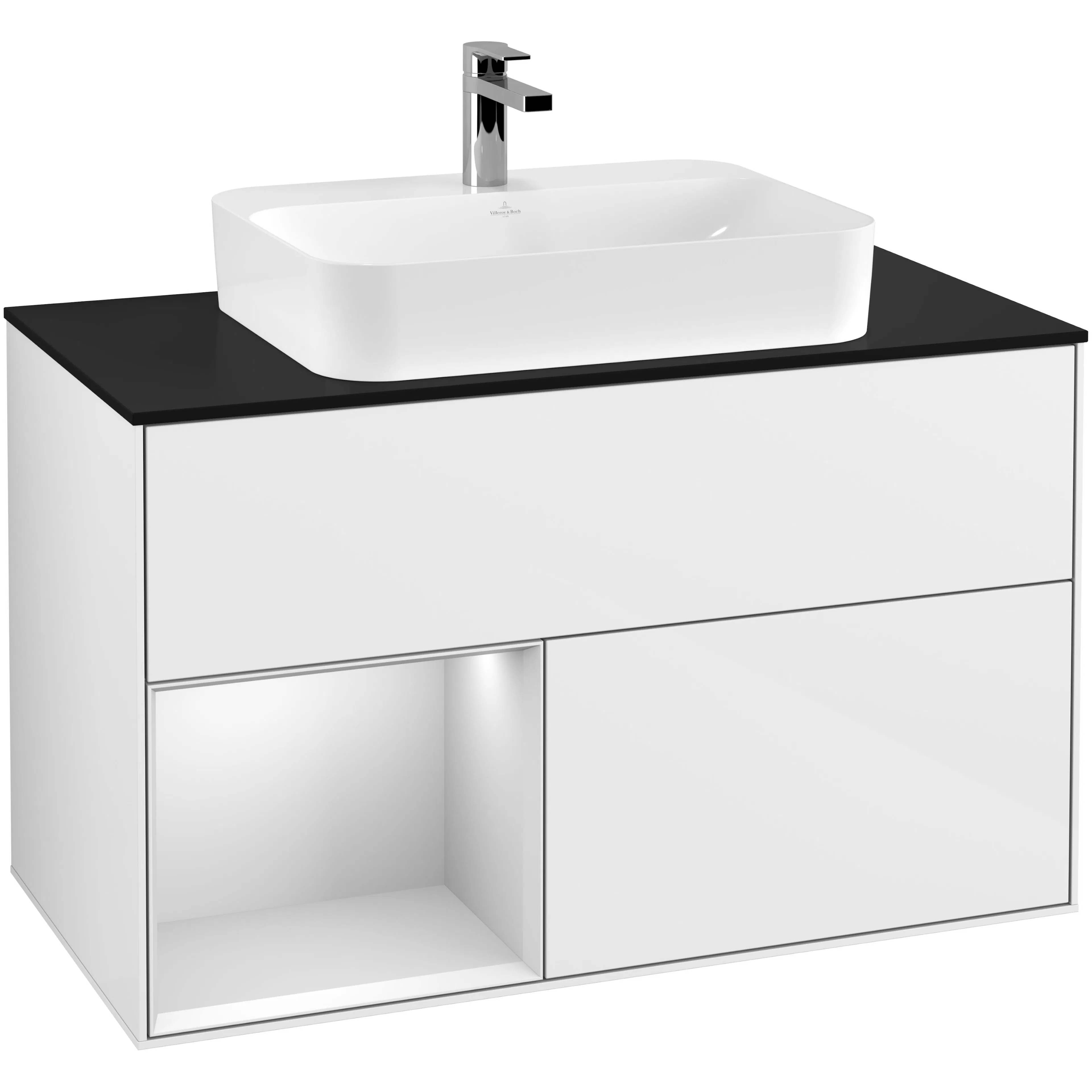 Tvättställsskåp Villeroy & Boch Finion med 2 Lådor Hylla och Bänkskiva för Ytmonterat Tvättställ