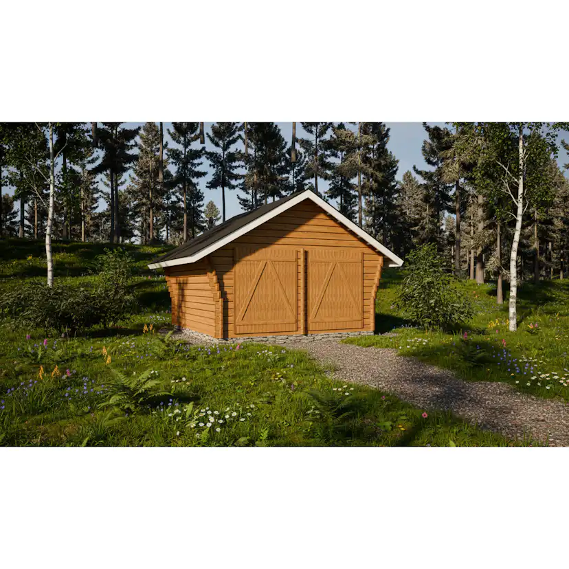 Timmerförråd LP Garden R-L (16m²) Med Springor