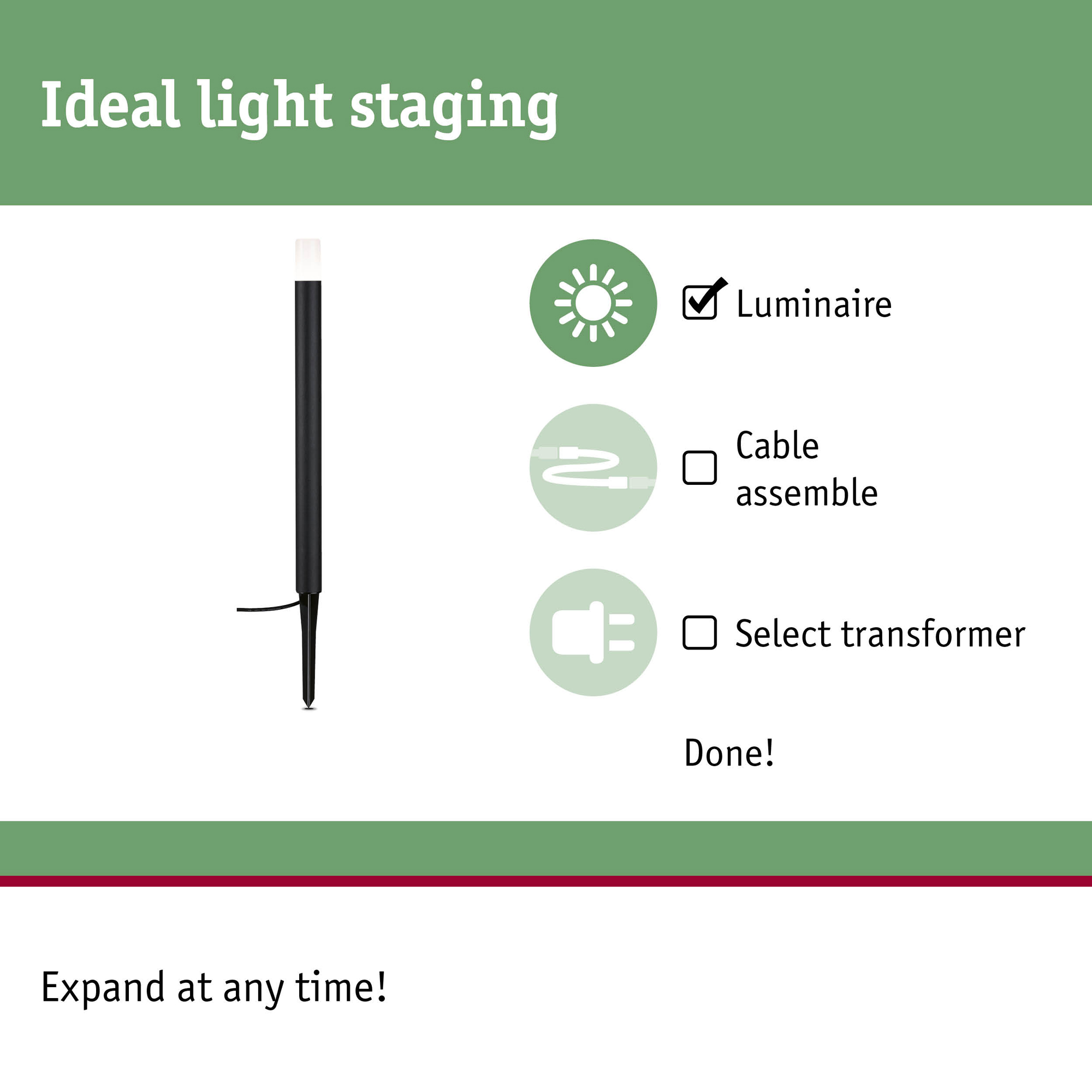Pollare LED Paulmann Flarea Plug & Shine IP65 24V Höjd: 600 mm