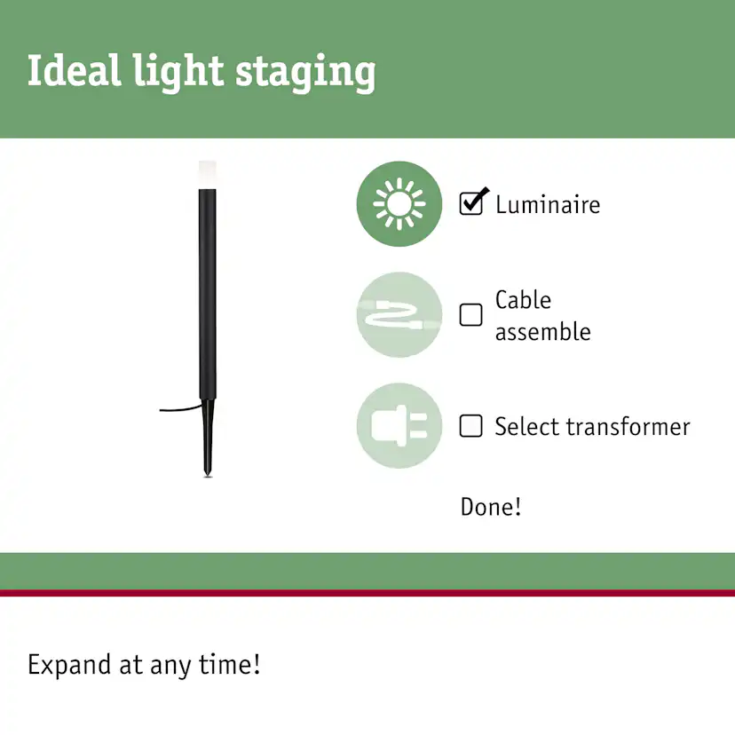 Pollare LED Paulmann Flarea Plug & Shine IP65 24V Höjd: 600 mm