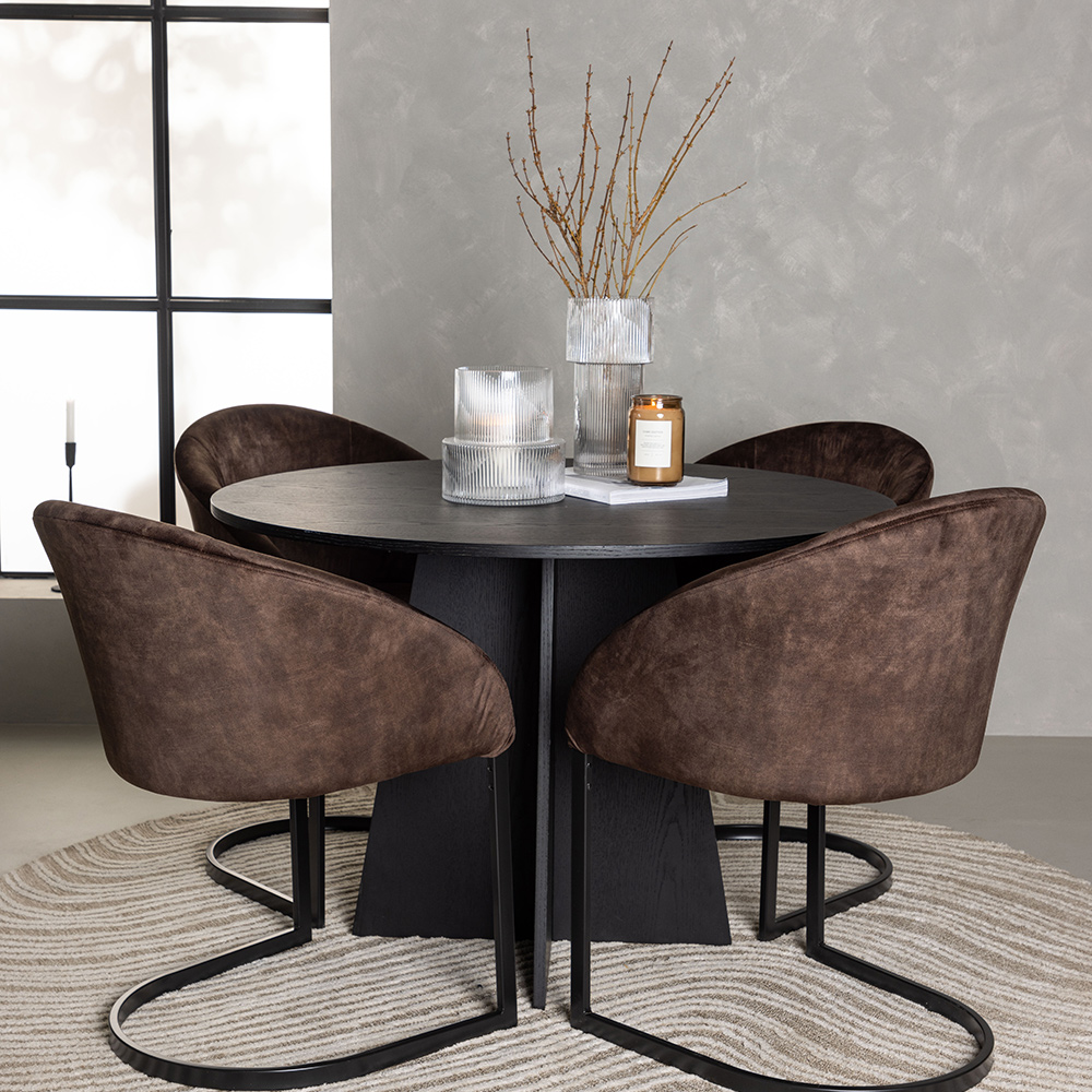 Matgrupp Venture Home Bootcut Ø110 cm med 4 st Evening stolar