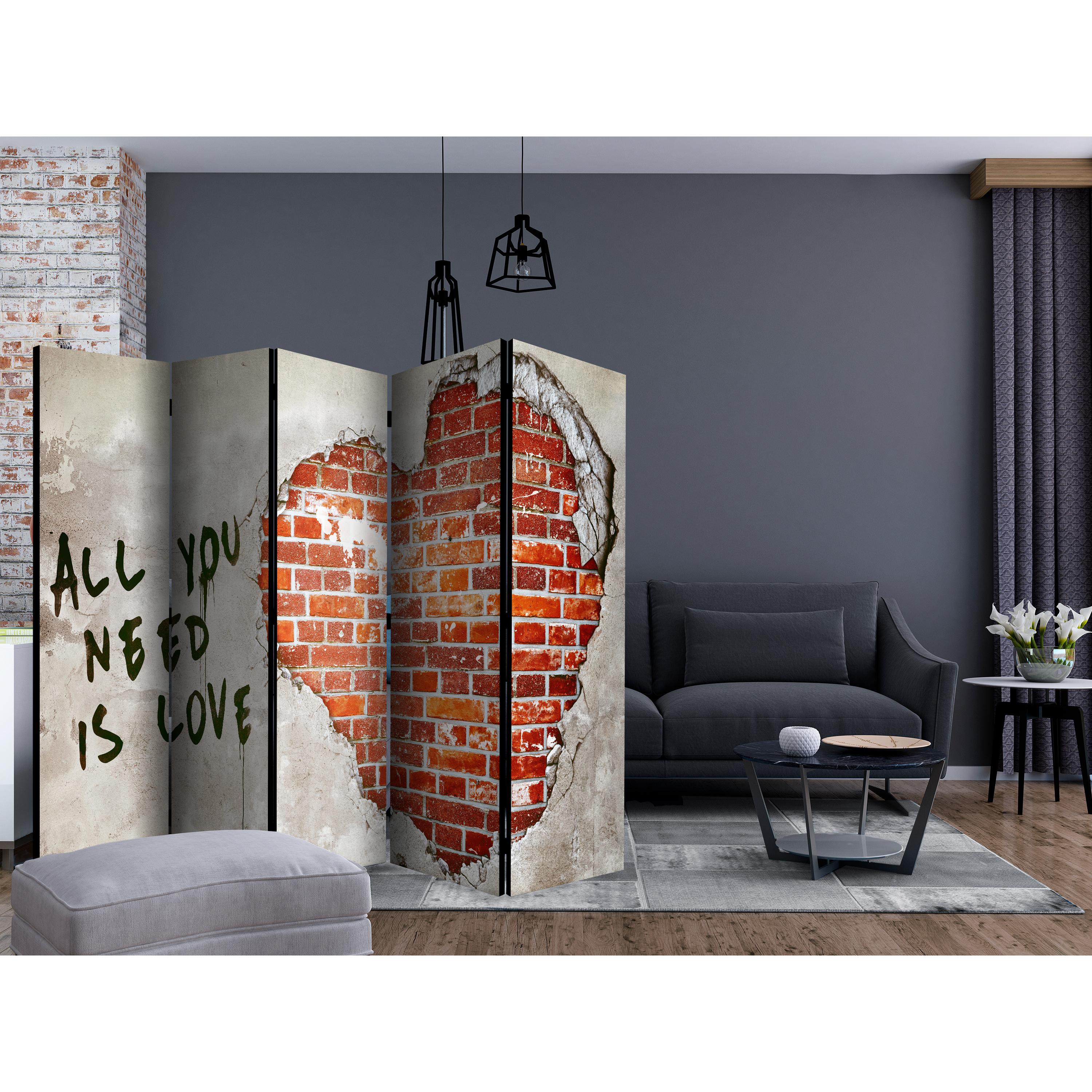 Rumsavdelare Skärmvägg Arkiio Love is all you need II 225x172 cm