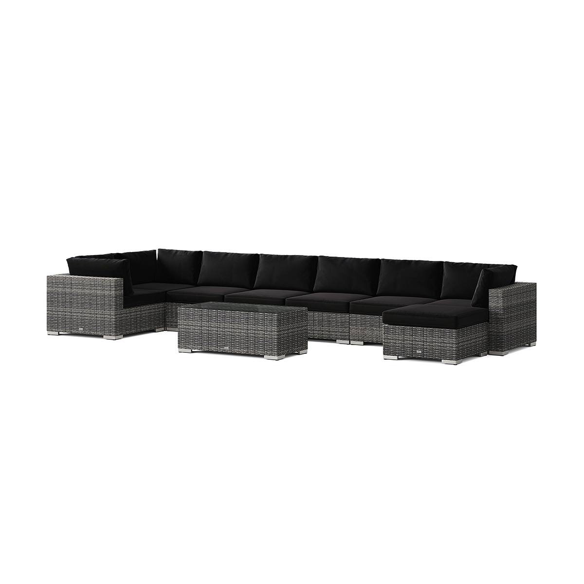 Loungegrupp Comfort Garden Bahamas U-formad utomhus loungegrupp 8-sits med vändbar divan och bord