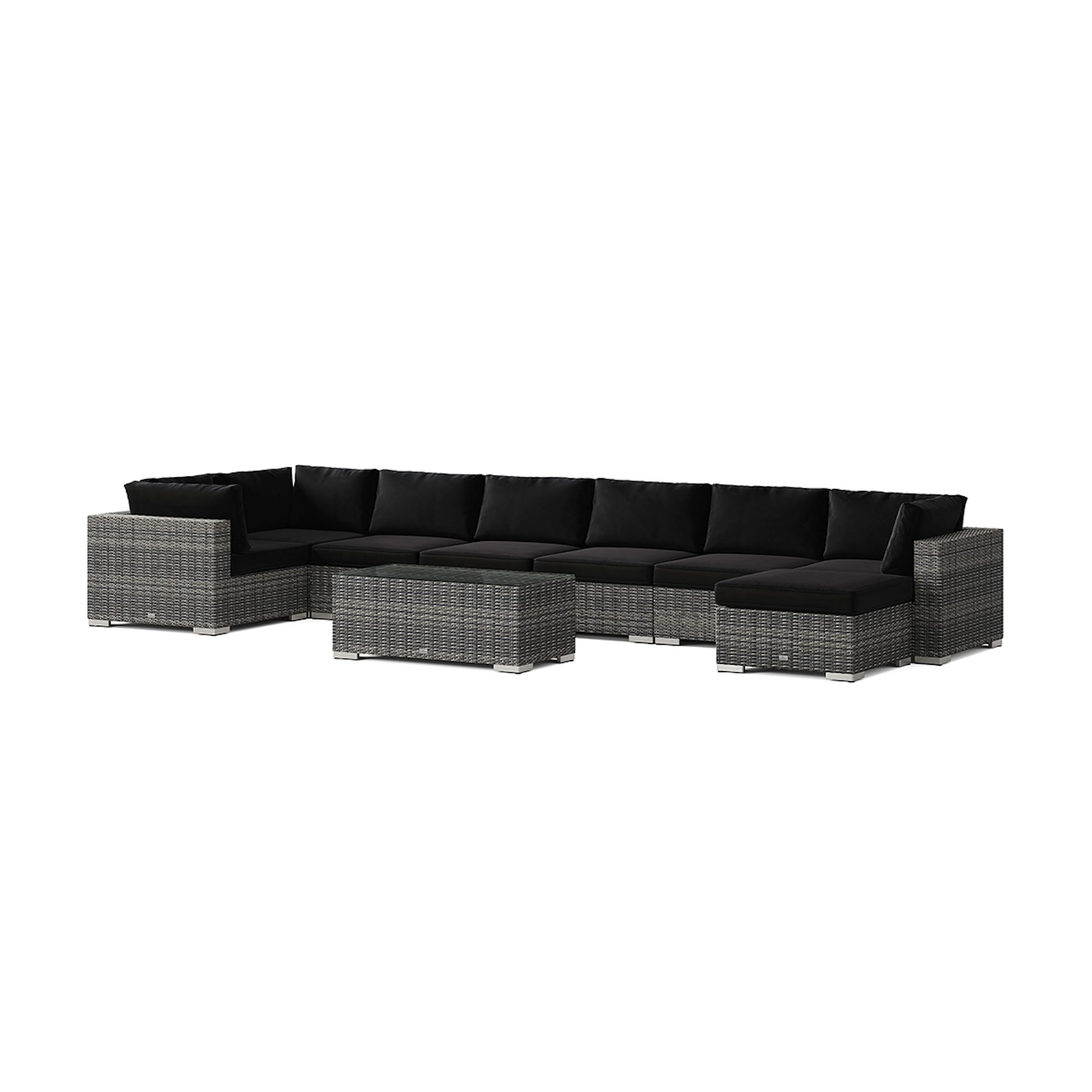 Loungegrupp Comfort Garden Bahamas U-formad utomhus loungegrupp 8-sits med vändbar divan och bord