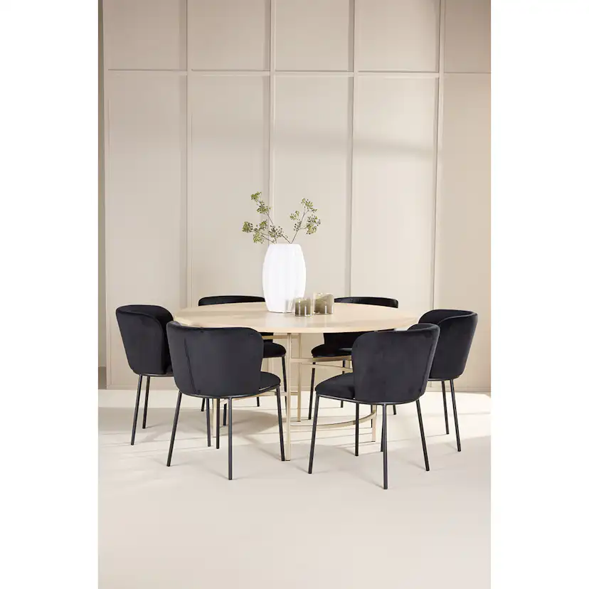 Matgrupp Venture Home Copenhagen Ø140 cm med 6st Edina Matstolar