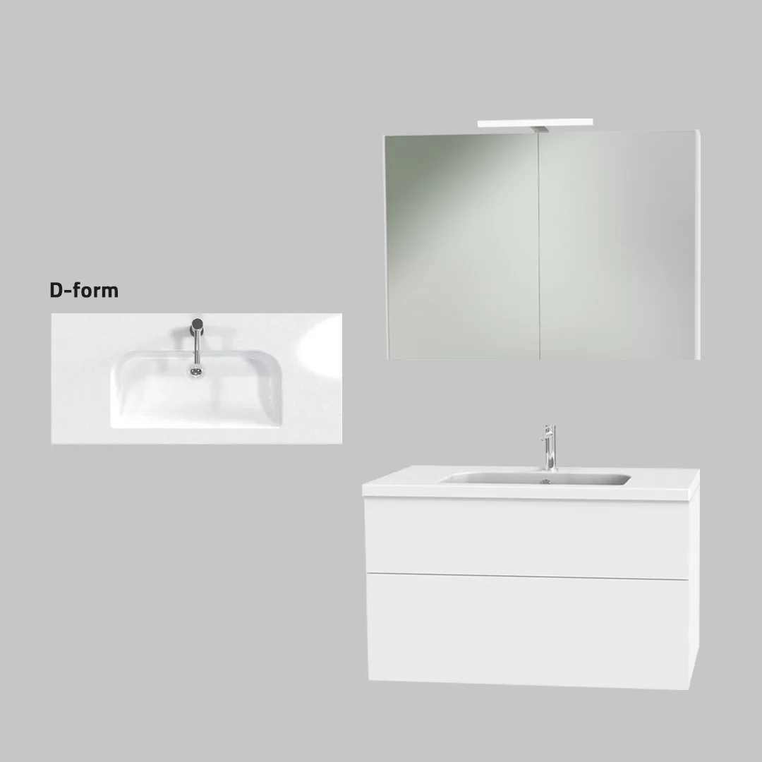 Miller Möbelpaket 100 + 122W1 D-format porslinstvättställ