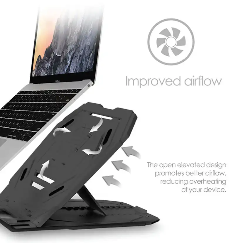 Laptopställ Desire2 2In1 Portabelt Svart 360 Roterbar med Mobilställ