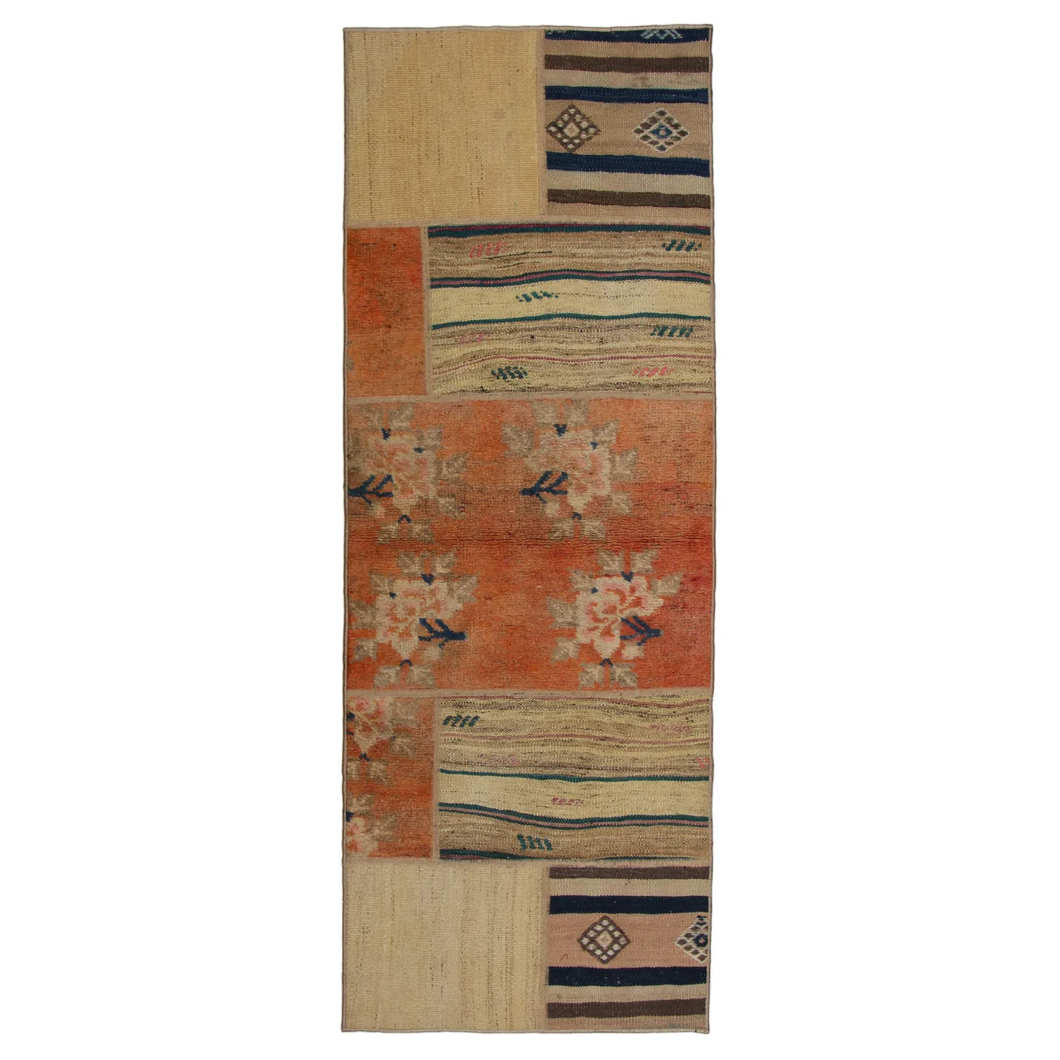 Persisk Patchworkmatta Arkiio Kelim Shiraz/Azerbajdzjan 75x201