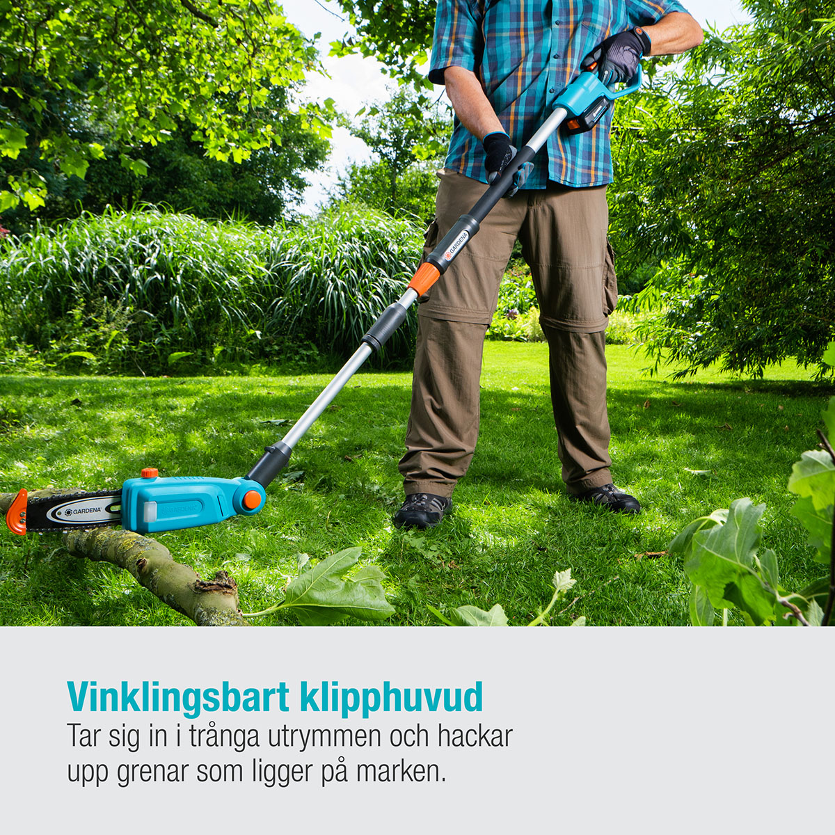 Teleskopisk Stångsåg Gardena TCS 20/18V P4A Komplett (2,5Ah batteri + standardladdare)