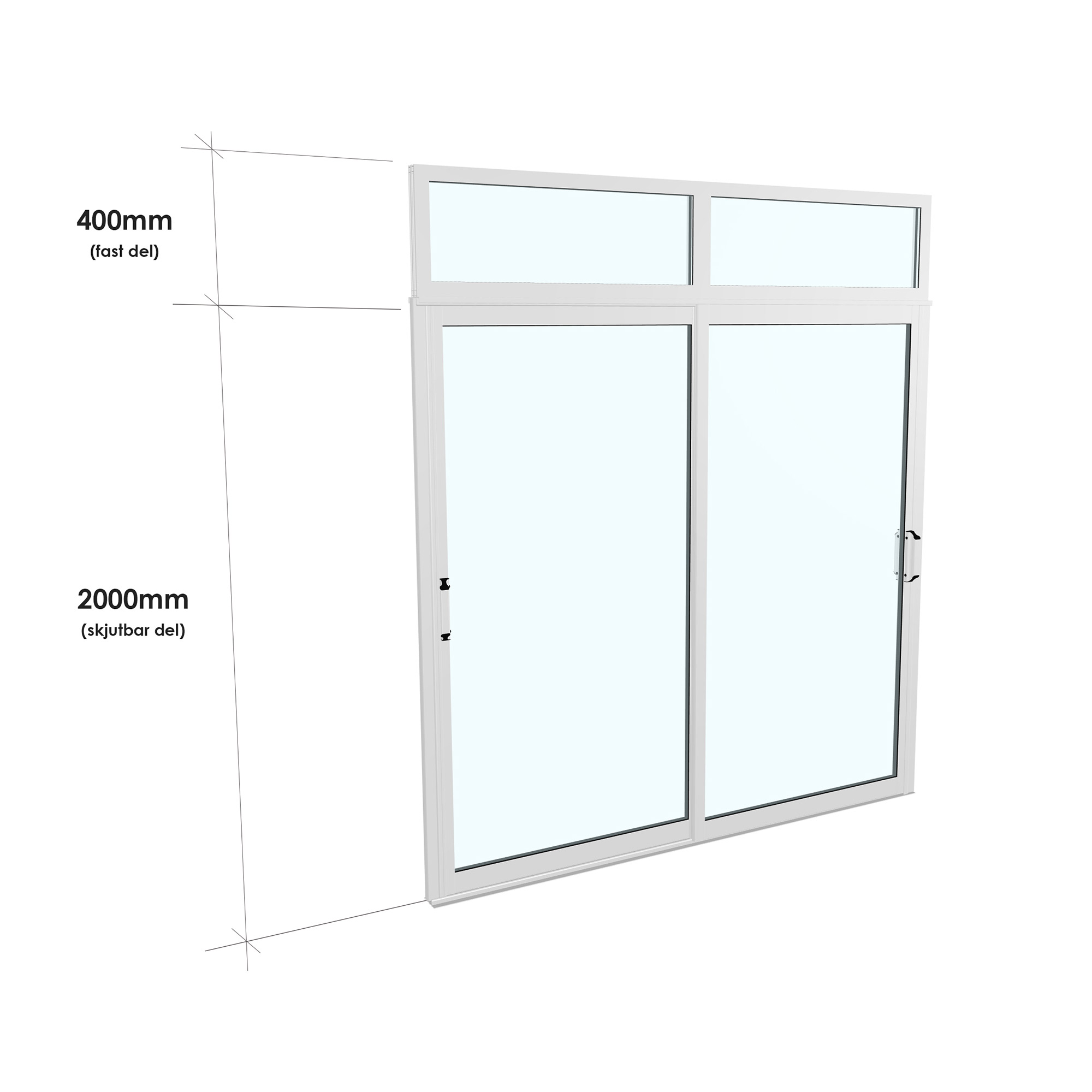 Skjutdörr med Överljus Landskap Robust Vår och Höst 2-del