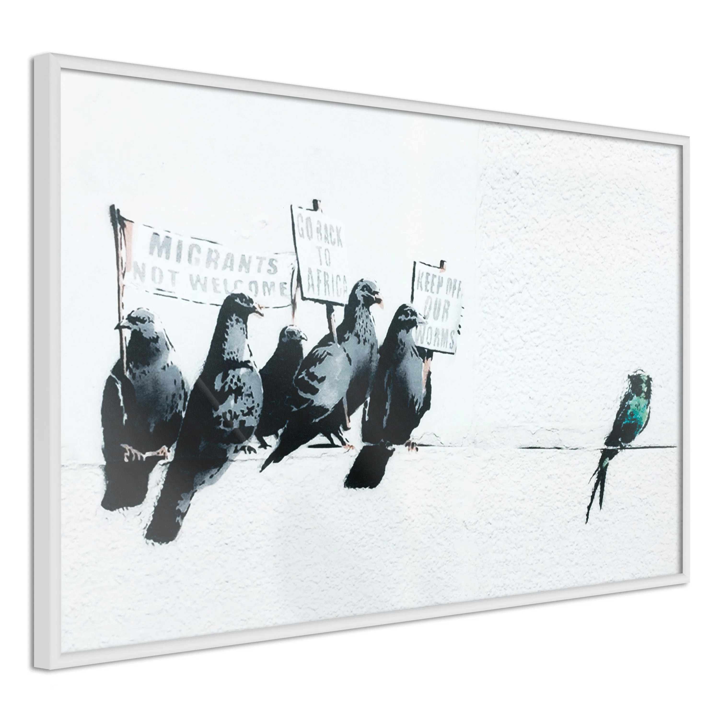 Poster Artgeist Affisch Xenophobic Pigeons