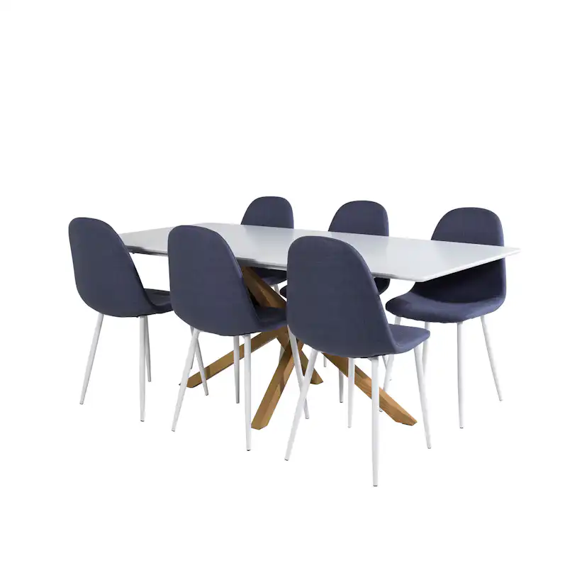 Matgrupp Venture Home Piazza Rektangulärt med 6 Polar stolar