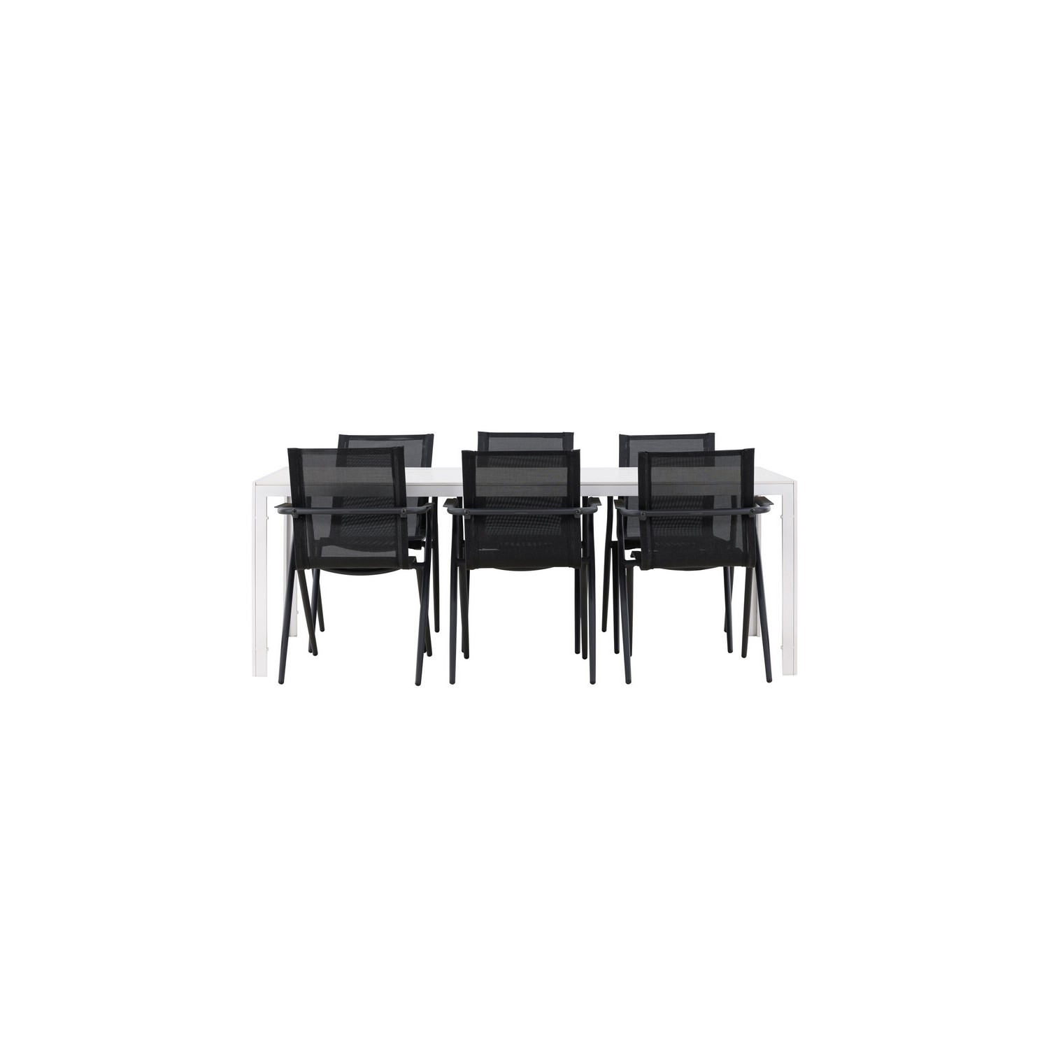 Break Dining Table  - White / White Aintwood +Alina Dining C Trädgårdsgrupp Venture Home Break med 6 Alina Stolar