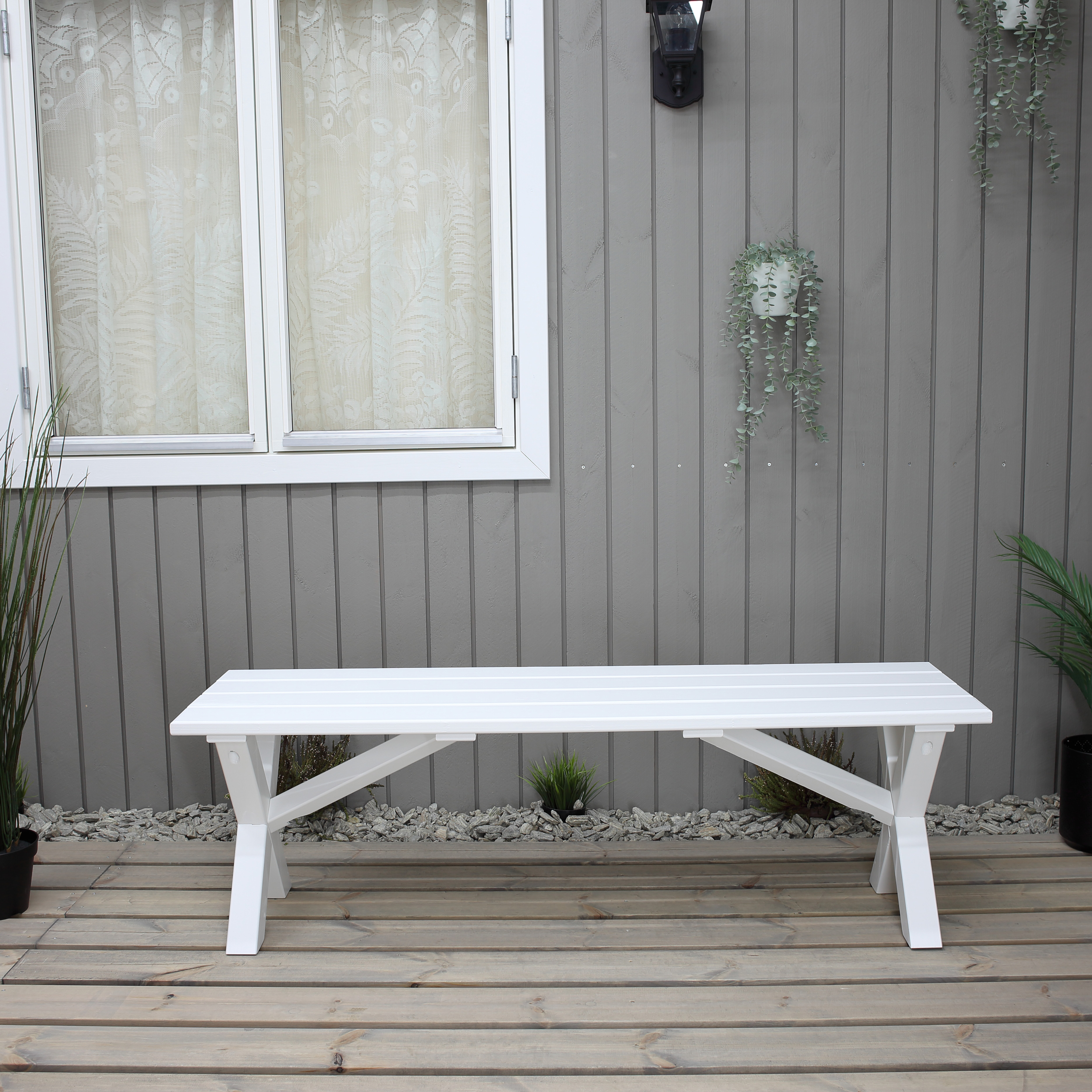 SCOTTSDALE bench 140 Vit, 1400 mm