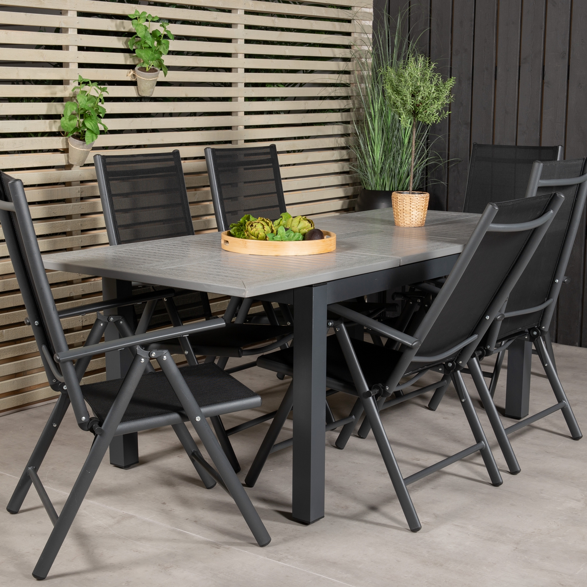 Matgrupp Venture Home Aleyna 160/240 med 6 Bront Positionsstolar