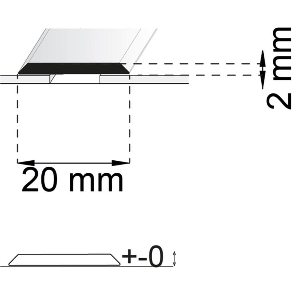 SKARVLIST SA25 RF 200CM HABO 20MM SB Längd: 2000 mm, Utförande: Rostfri