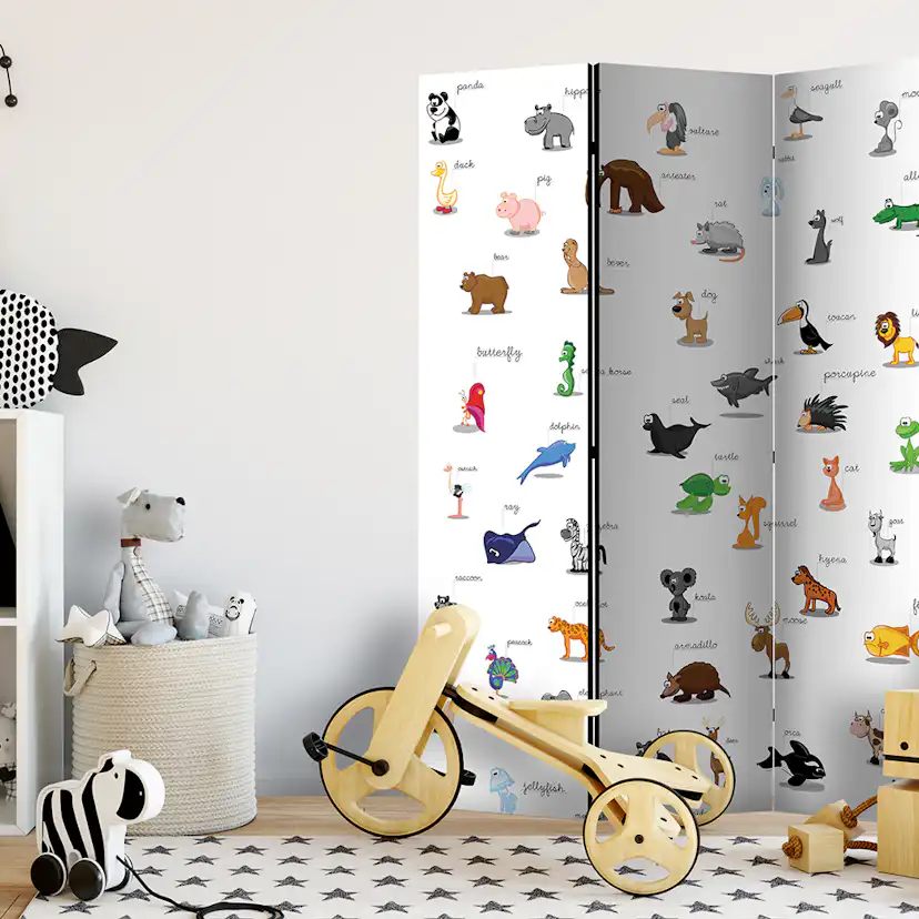Rumsavdelare Skärmvägg Arkiio Animals For Children 135x172 cm